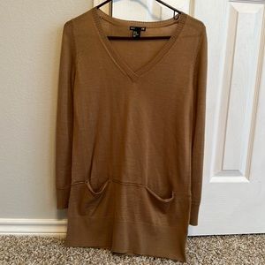 H&M brown light weight long top, size xs, worn once.